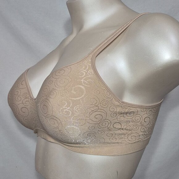 42B Bali 3463 Comfort Revolution Wire Free Bra‎ Beige Scroll Print - Picture 2 of 8